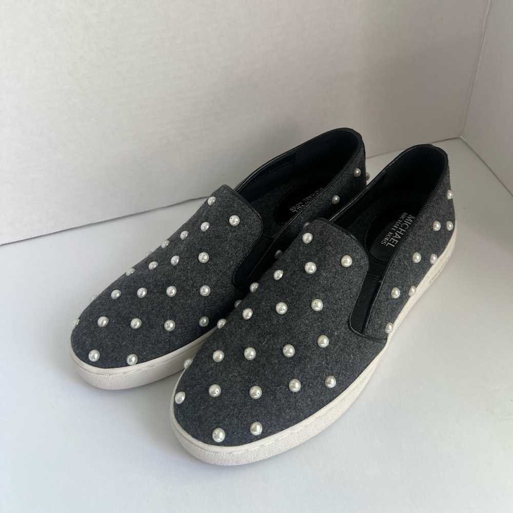 Michael Kors Black and White Slip-On Sneakers